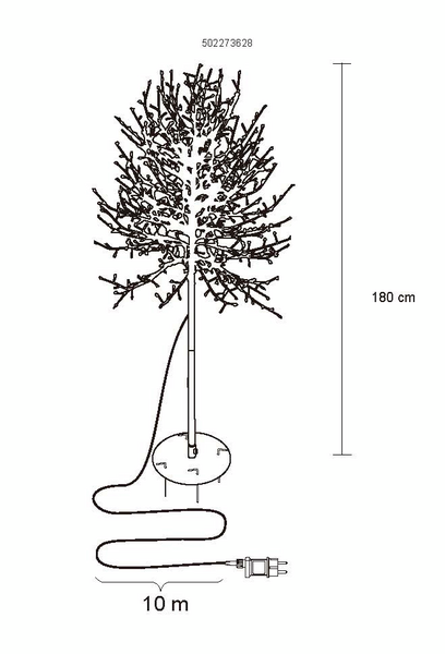Valopuu Cello hopeapaju 180cm IP44