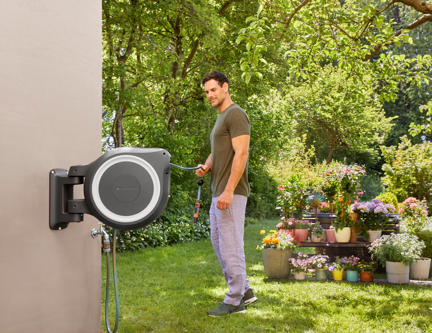 Letkukela rollup l 30m valkoinen setti Gardena