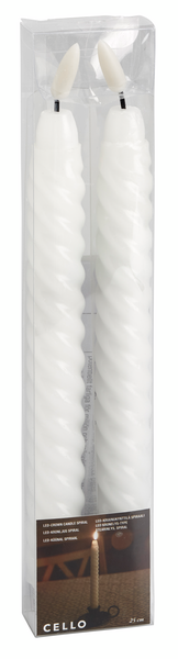 LED CELLO CROWN CANDLE SPIRAL 25CM