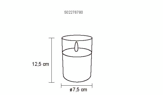 Led-kynttilälyhty Cello harmaa 10cm