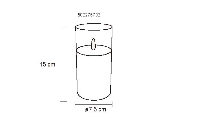 Led-kynttilälyhty Cello harmaa 15cm