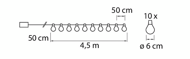 Lamppusarja Airam Nala 5m IP44