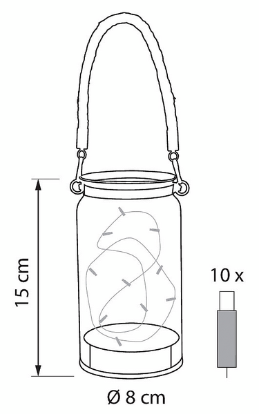Lasivaasi Airam Silmu 15cm