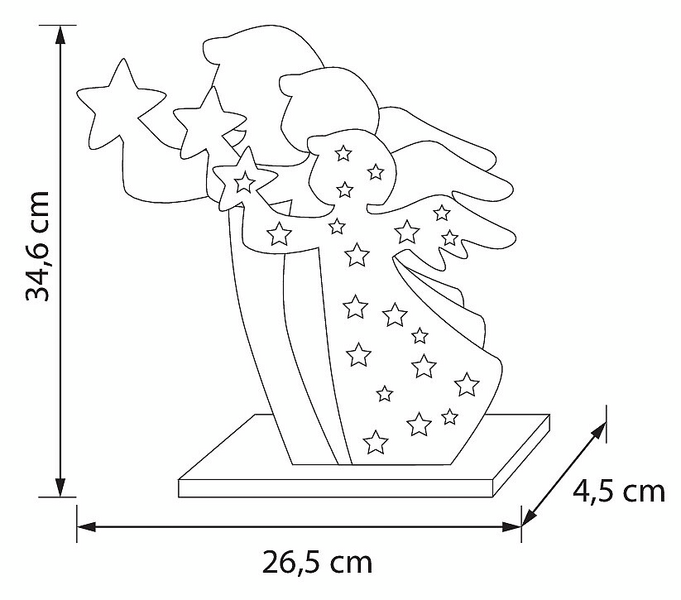 Puinen enkeli Airam Partem 35cm