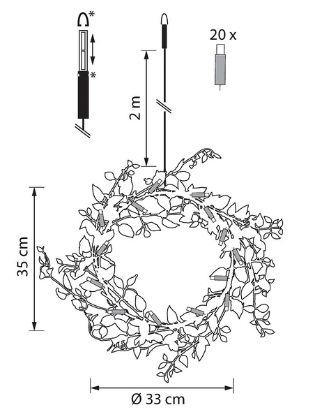 Led-kranssi Airam Ature 33cm