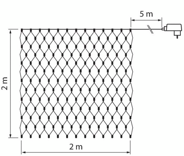 Valoverkko Airam SmartHome 2x2m 160 lediä lämmin/kirkas valkoinen