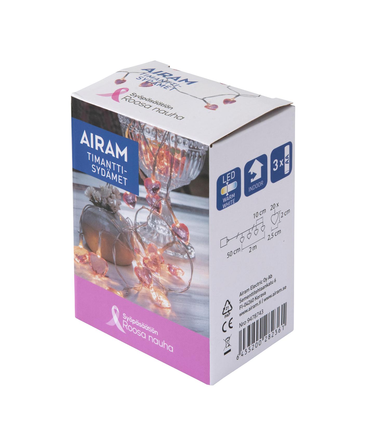 Timanttisydänsarja Airam Roosa nauha tuote