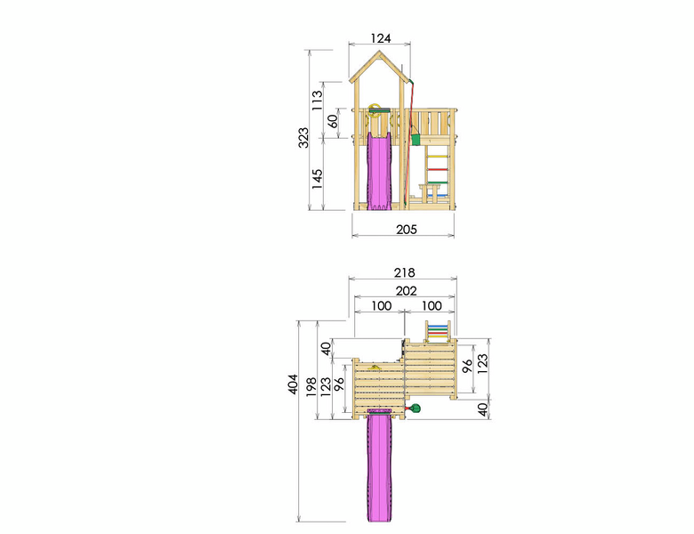 Leikkitorni+liukumäki Jungle Gym Mansion