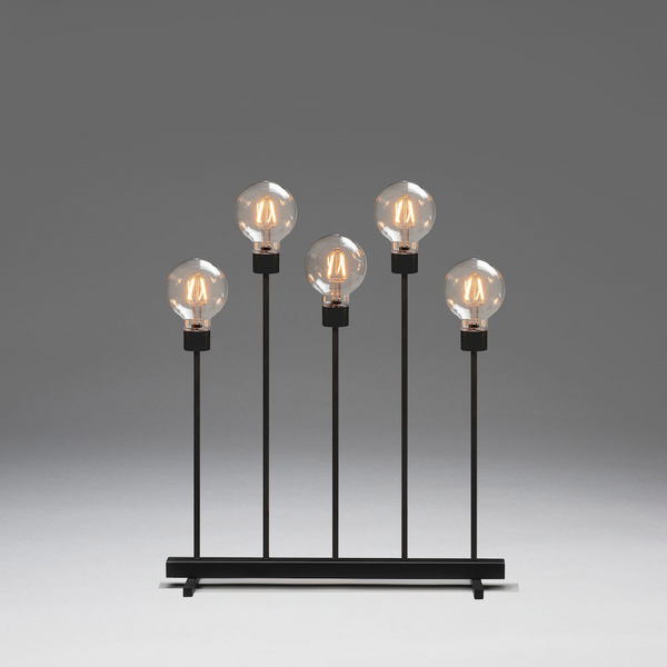 Metallikynttelikkö Konstsmide 5 led 54cm