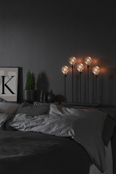 Metallikynttelikkö Konstsmide 5 led 54cm