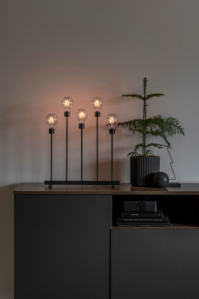 Metallikynttelikkö Konstsmide 5 led 54cm