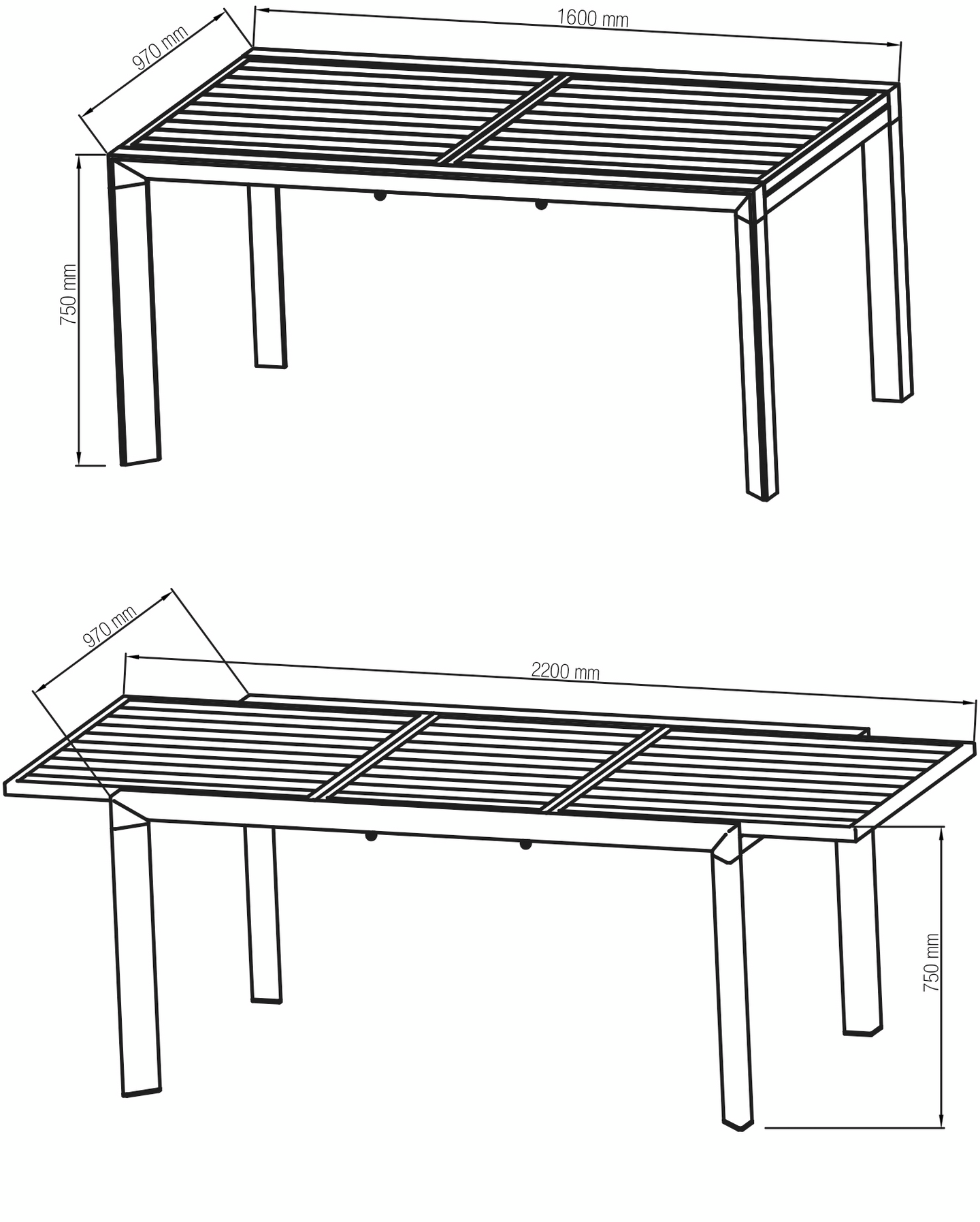 Pöytä Cello Como jatkettava 160/220cm