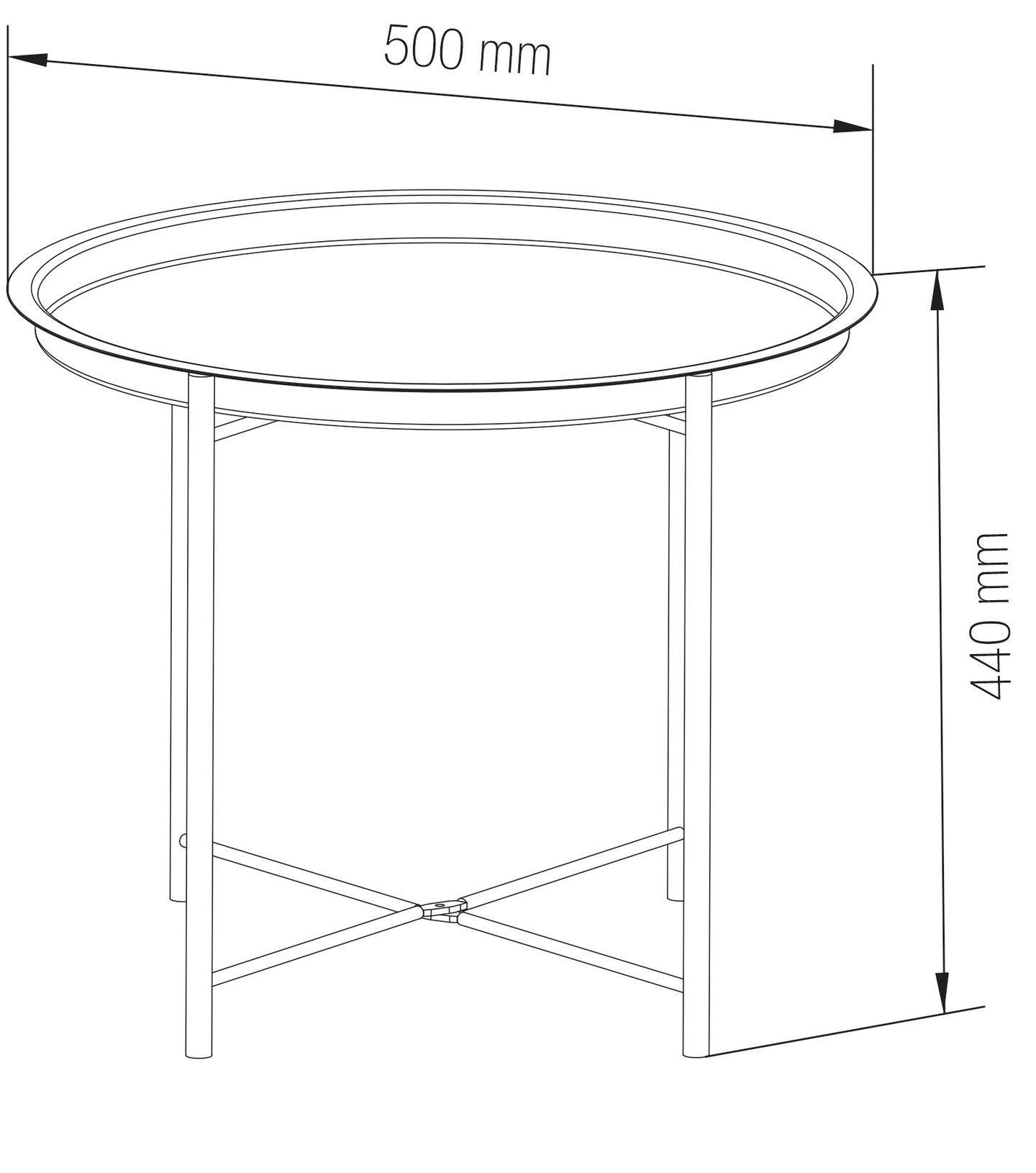 Sivupöytä Cello metalli 50cm musta