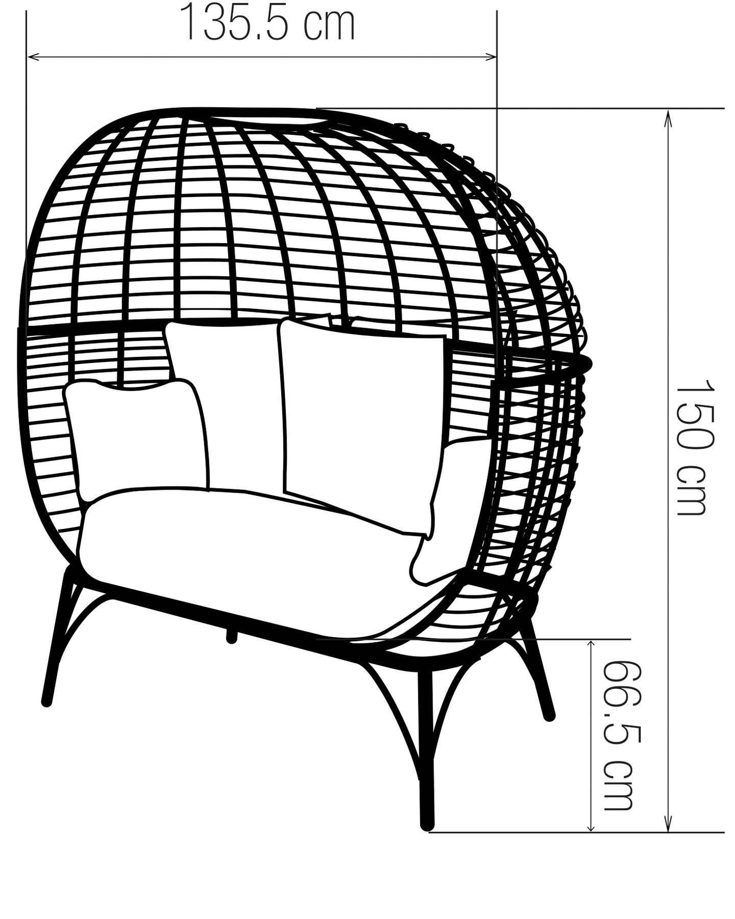 Lepotuoli Cello Basket 2-istuttava