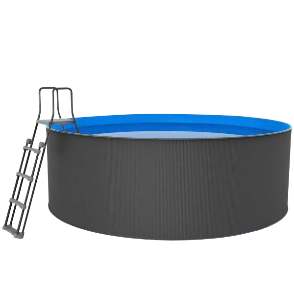 POOL SWIM&FUN SANTORINI GRÅ Ø4,60X0,90