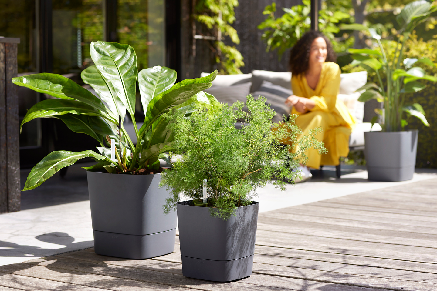 Altakasteluruukku Elho Greensense neliö 38cm hiilenharmaa