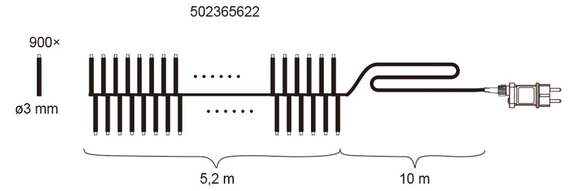 Valosarja Cello Cluster kirkas 900 lediä