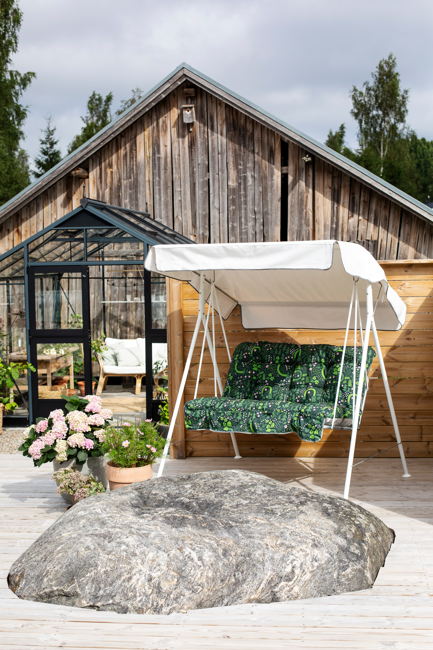 Keinu Varax Duo 2-istuttava vihreä metsä