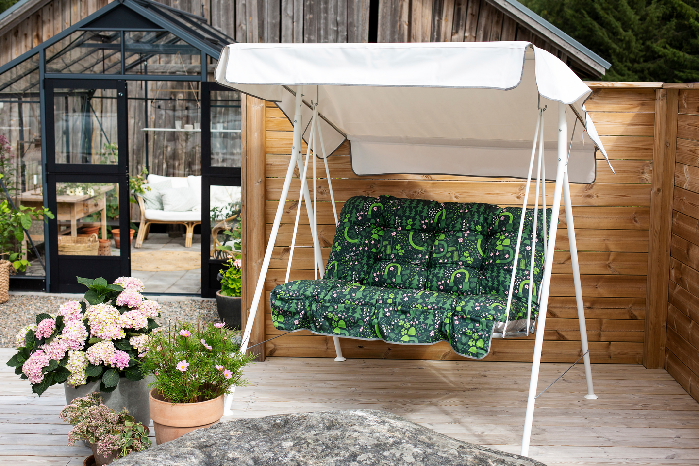 Keinu Varax Duo 2-istuttava vihreä metsä