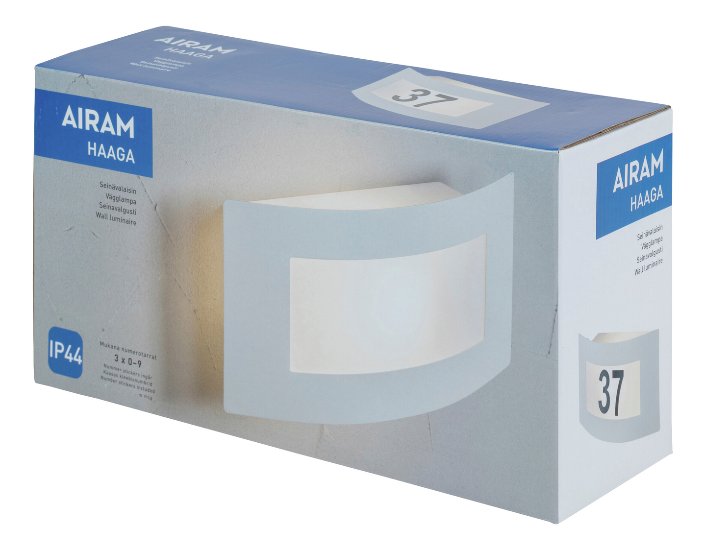 Numerovalaisin Airam Haaga IP44 E27 valkoinen