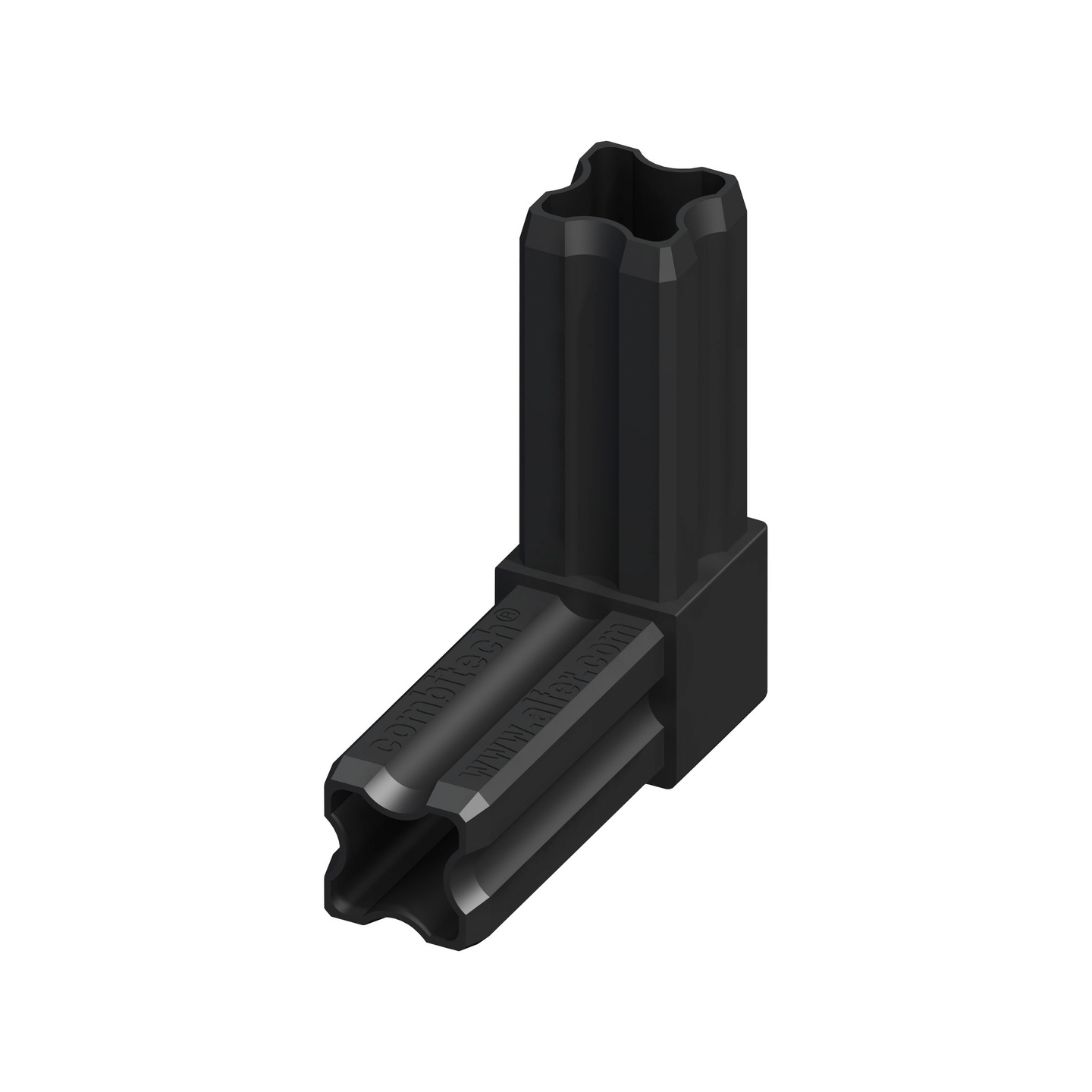 Kulmakiinnike Alfer 23,5mm musta muovi (PA) 1 kpl