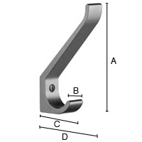 Hattukoukku Beslagsboden 100mm B1045 alumiini
