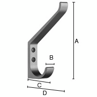 Hattukoukku Beslagsboden 135mm B1046 alumiini