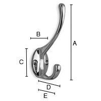 Hattukoukku Beslagsboden 110mm BK247M mattakromi
