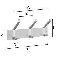 Hattukoukkulista Beslagsboden BX1073 alumiini,valkoinen