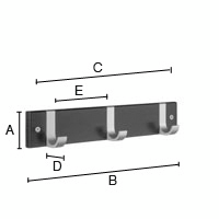 Koukkulista Beslagsboden 65mm BB1075 alumiini,musta