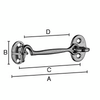 Laivahaka Beslagsboden 100mm BK296M mattakromi