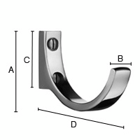 Koukku Beslagsboden 45mm BK1030M mattakromi