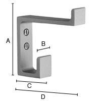 Hattukoukku Beslagsboden 75mm B1048 alumiini