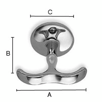 Kaksoishyllykoukku Beslagsboden 56mm BK070 kromi
