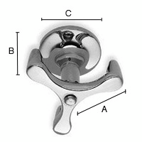 Kolmoishyllykoukku Beslagsboden 40mm BK071 kromi