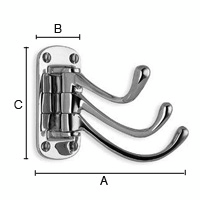 Kolmoiskoukku Beslagsboden 82mm BK248 kromi