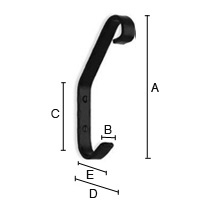Hattukoukku Beslagsboden 140mm B053 musta
