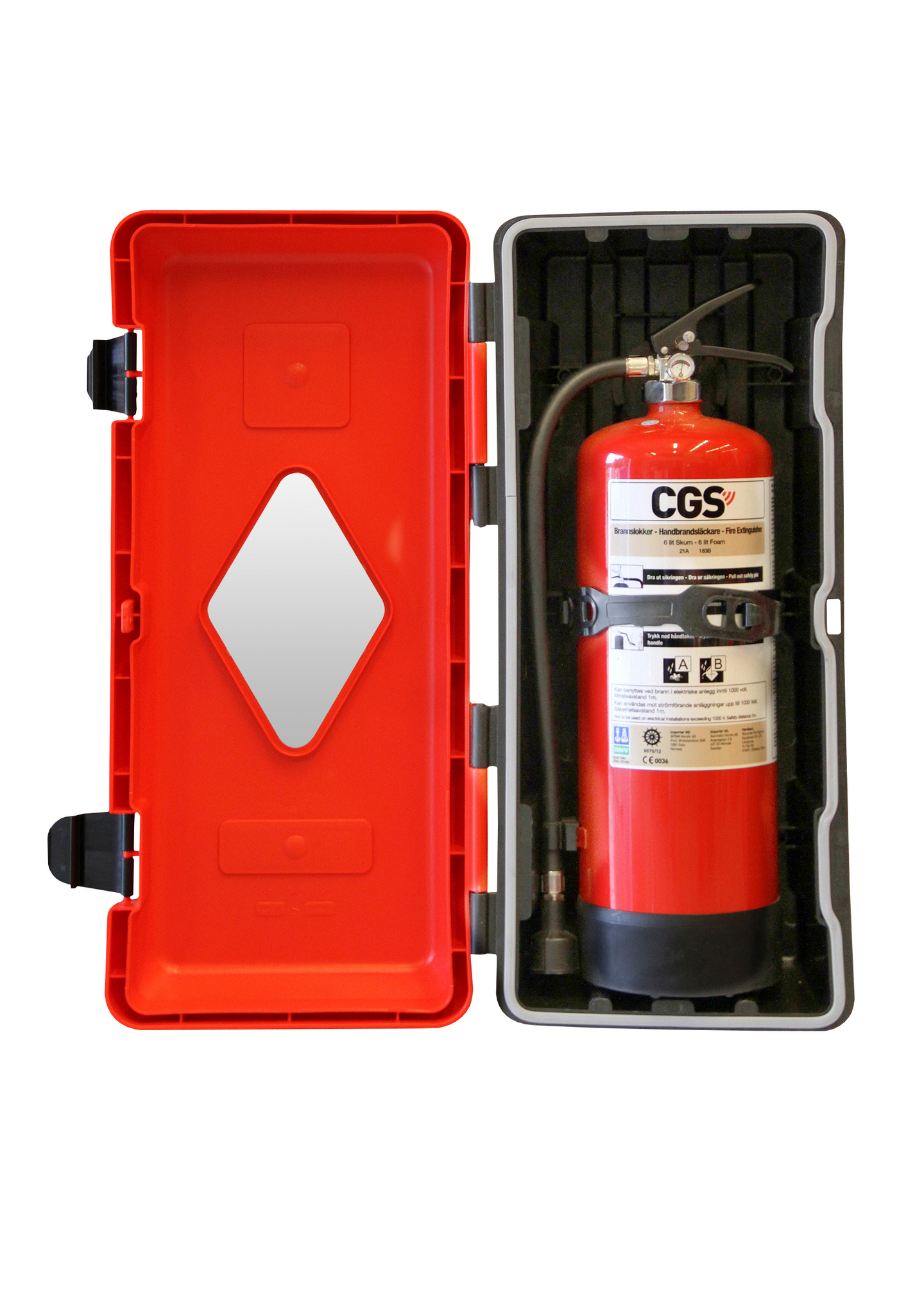 Sammutinkaappi CGS PRO EC6PW 6kg jauhesammuttimelle ikkunallinen