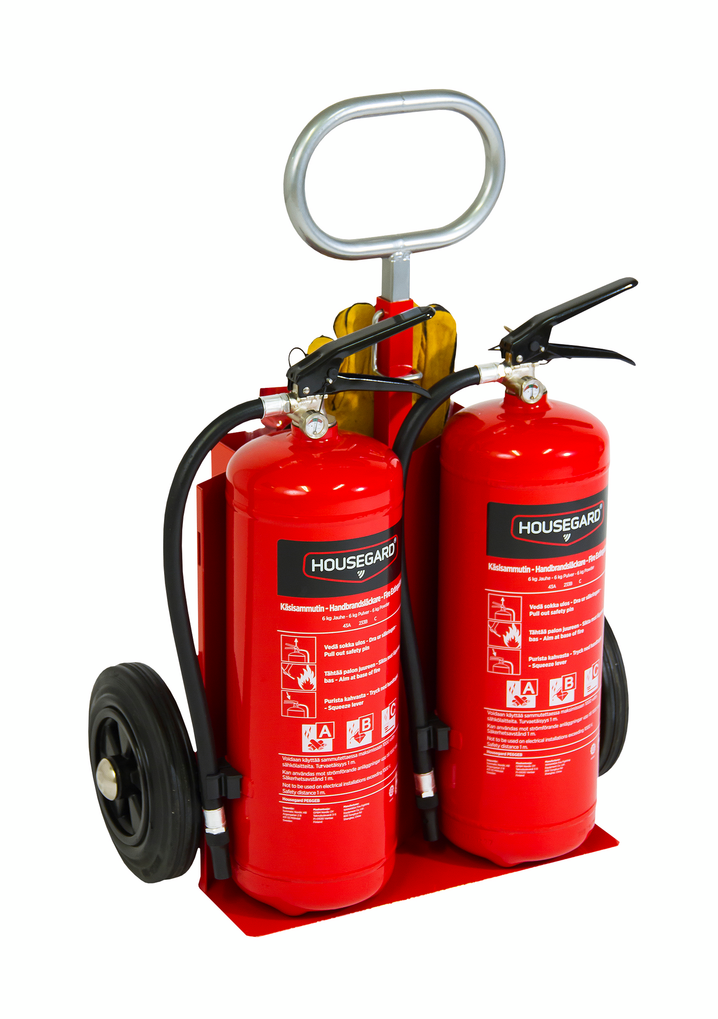 Tulityövaunu Housegard sis. 2 x 6kg sammutin, palopeite ja käsineet
