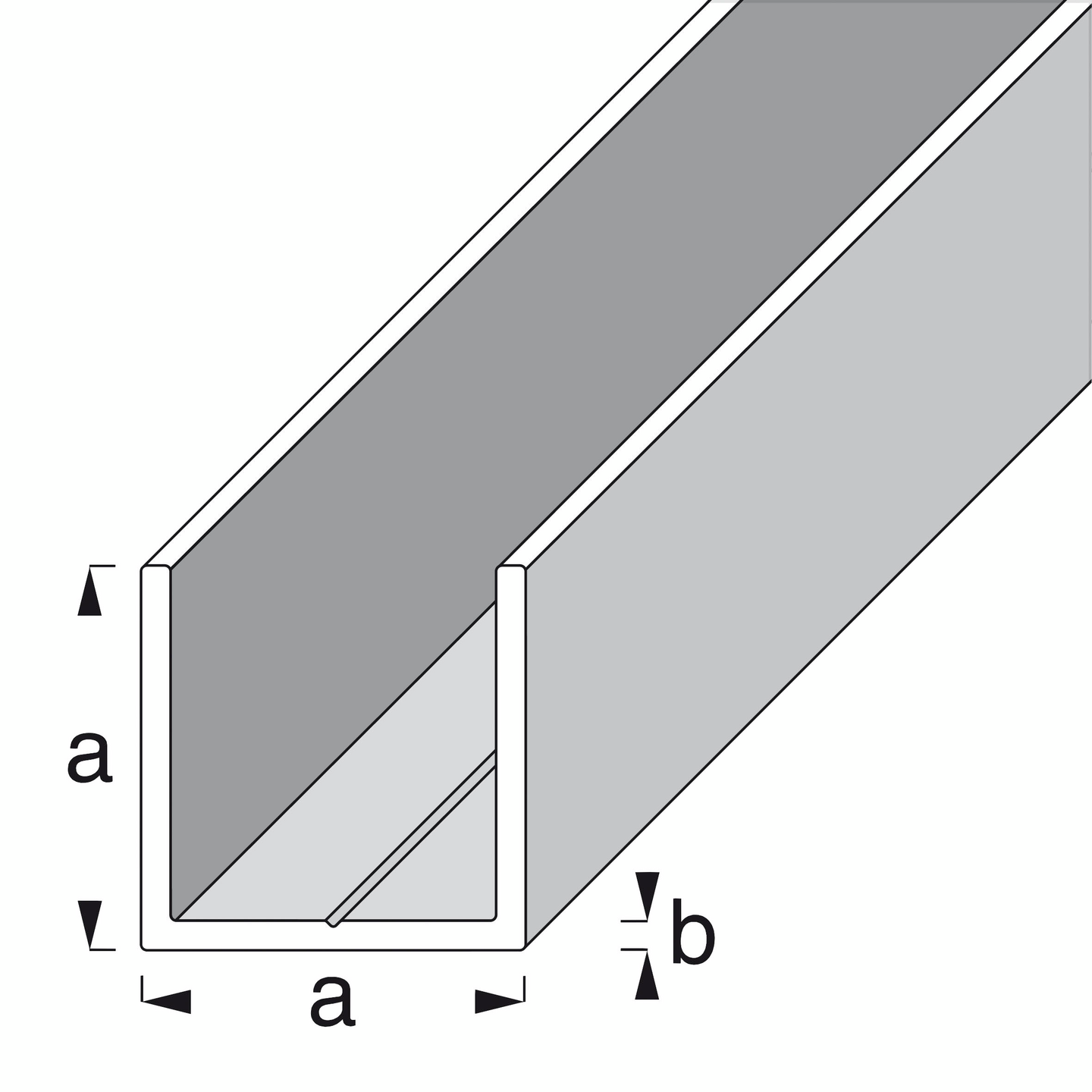 U-profiili Alfer 19,5x19,5x1,5mm valkoinen PVC 1m