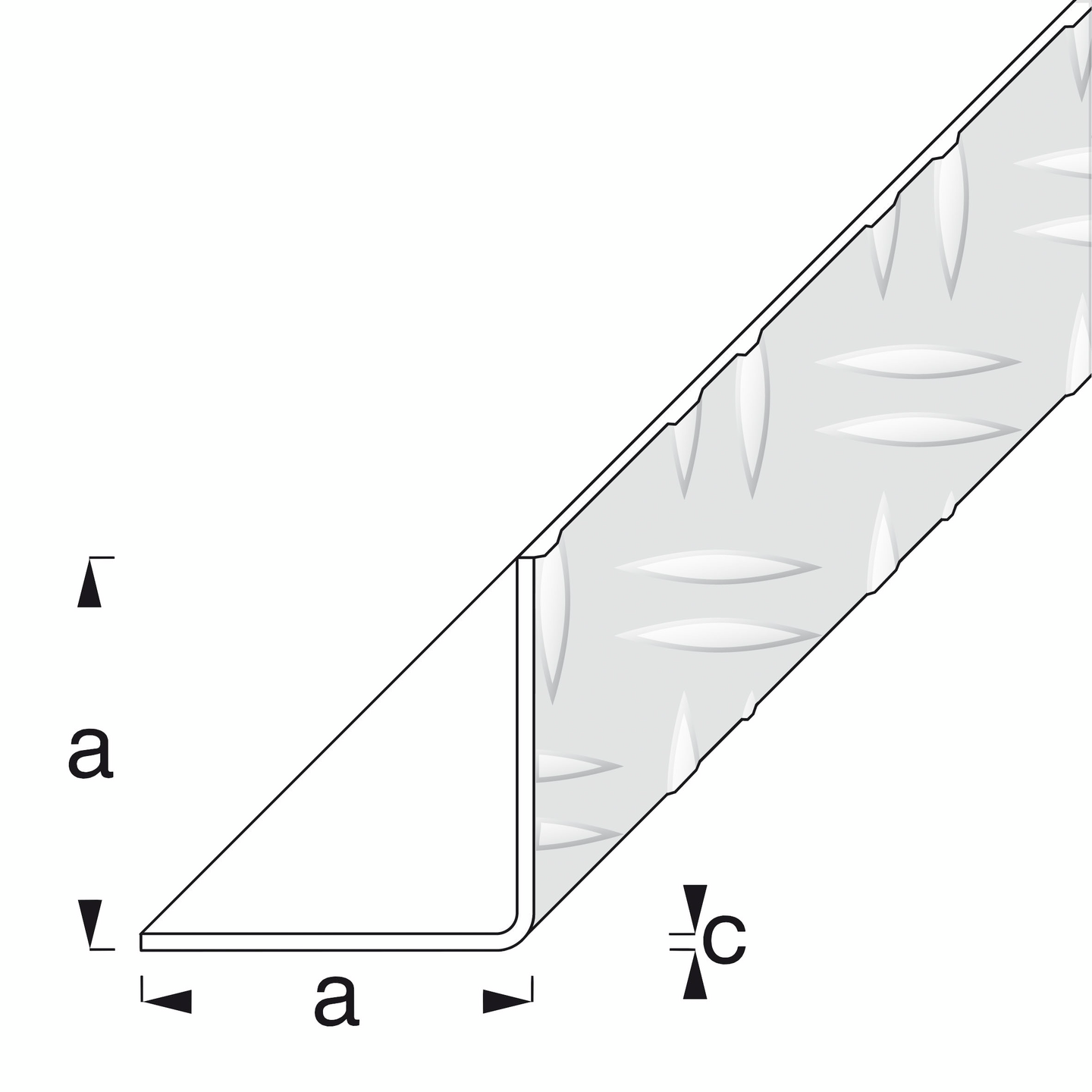 Uralevykulma Alfer 29,5x29,5x1,5/2mm alumiini 2,5m