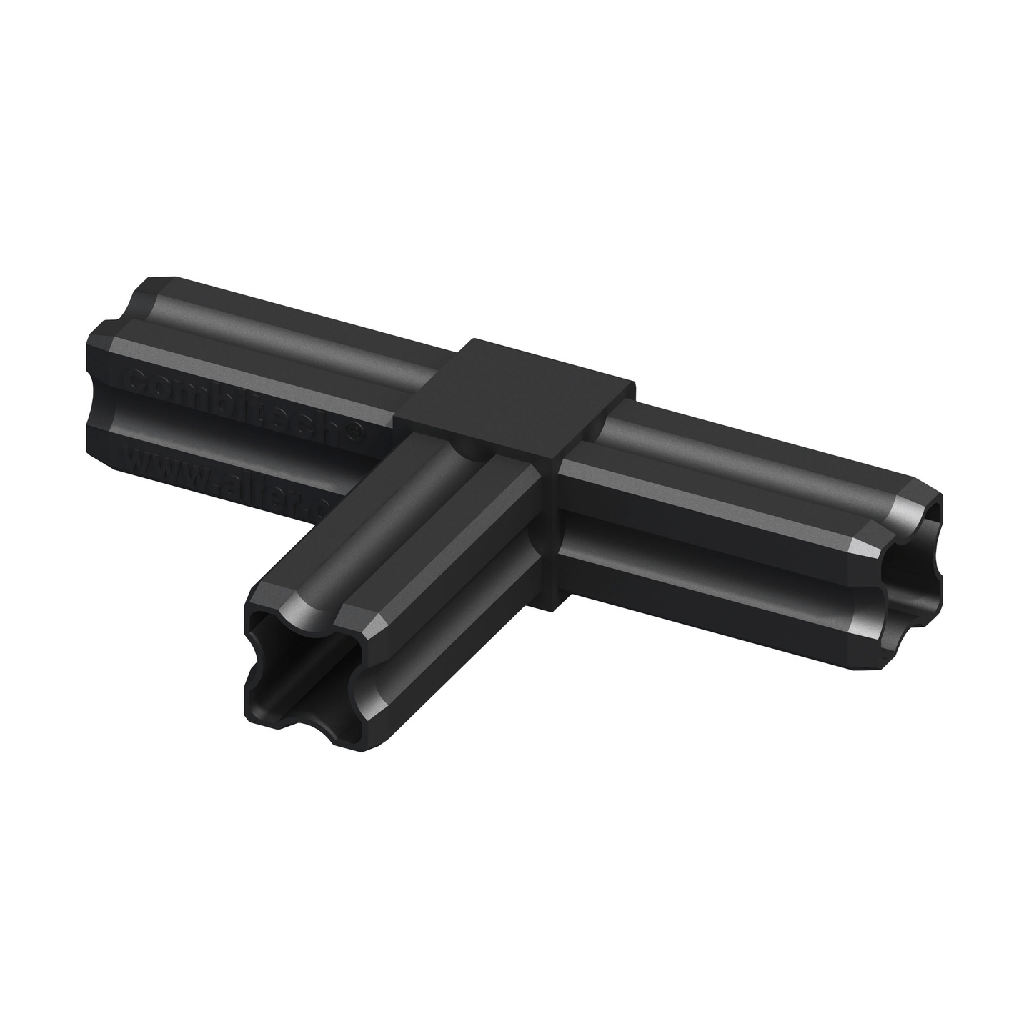 T-kiinnike Alfer 23,5mm musta muovi (PA) 1kpl