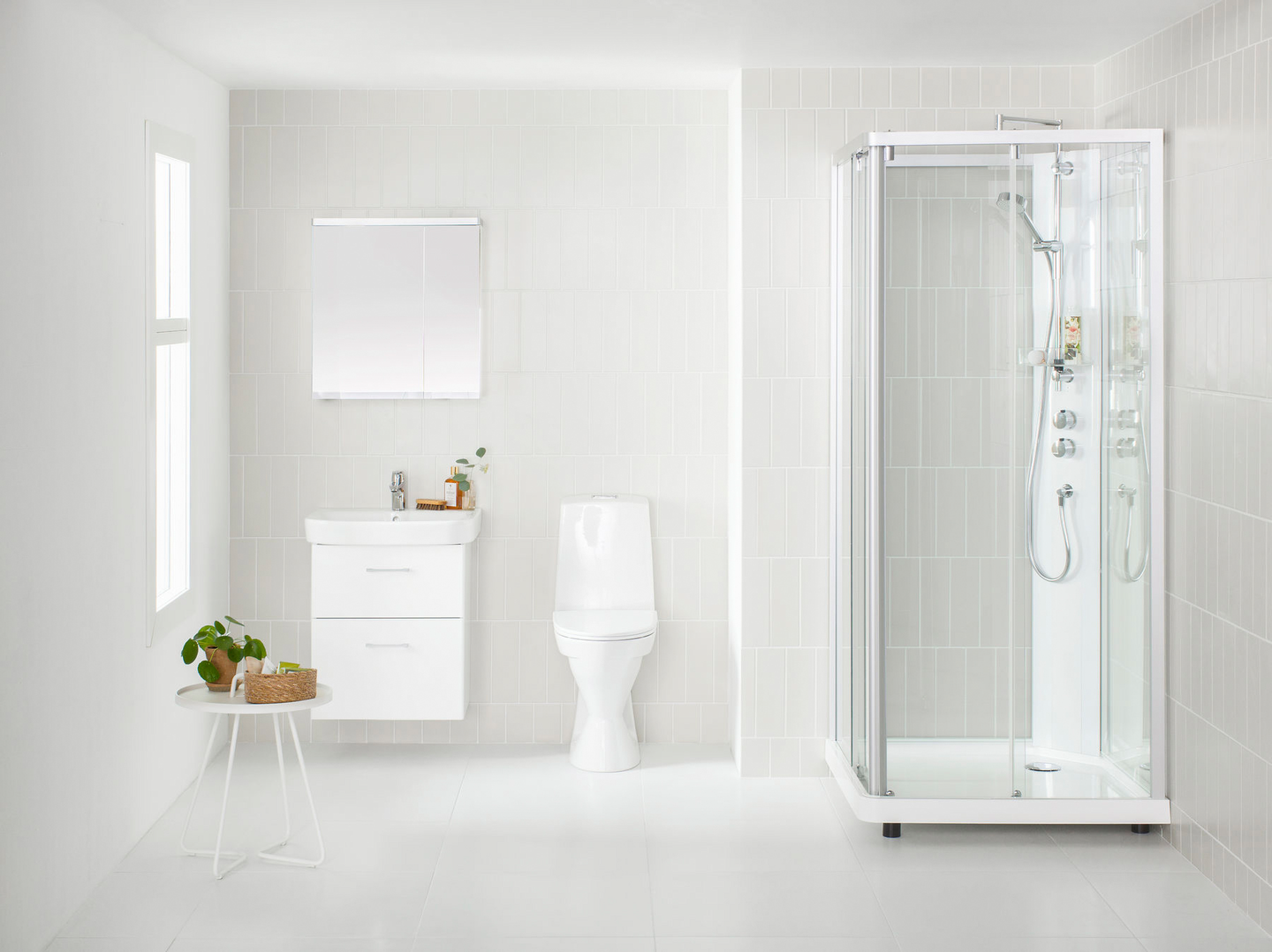 Allaskaappipaketti IDO Glow Square L56 K70,5 S44cm valkoinen