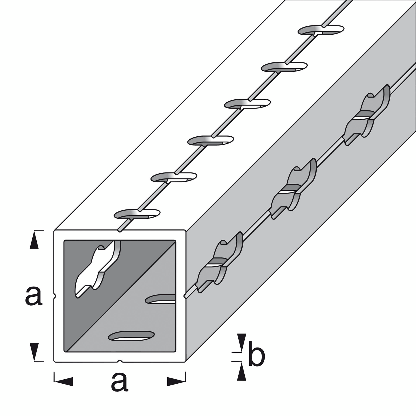 Neliöputki Alfer reiällinen 23,5x23,5x1,5mm alumiini 1m
