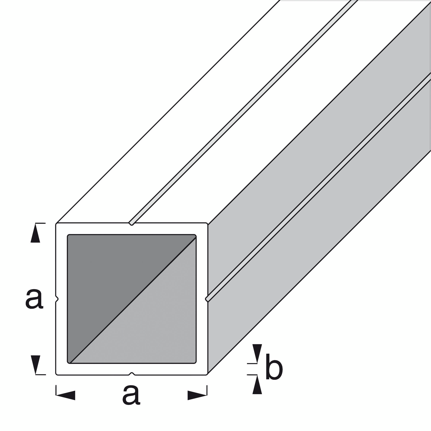 Neliöputki Alfer 23,5x23,5x1,5mm valkoinen PVC 1m