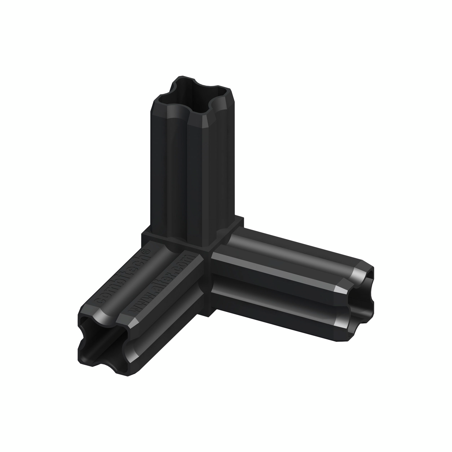 Kolmiokulmakiinnike Alfer 23,5mm musta muovi (PA) 1kpl