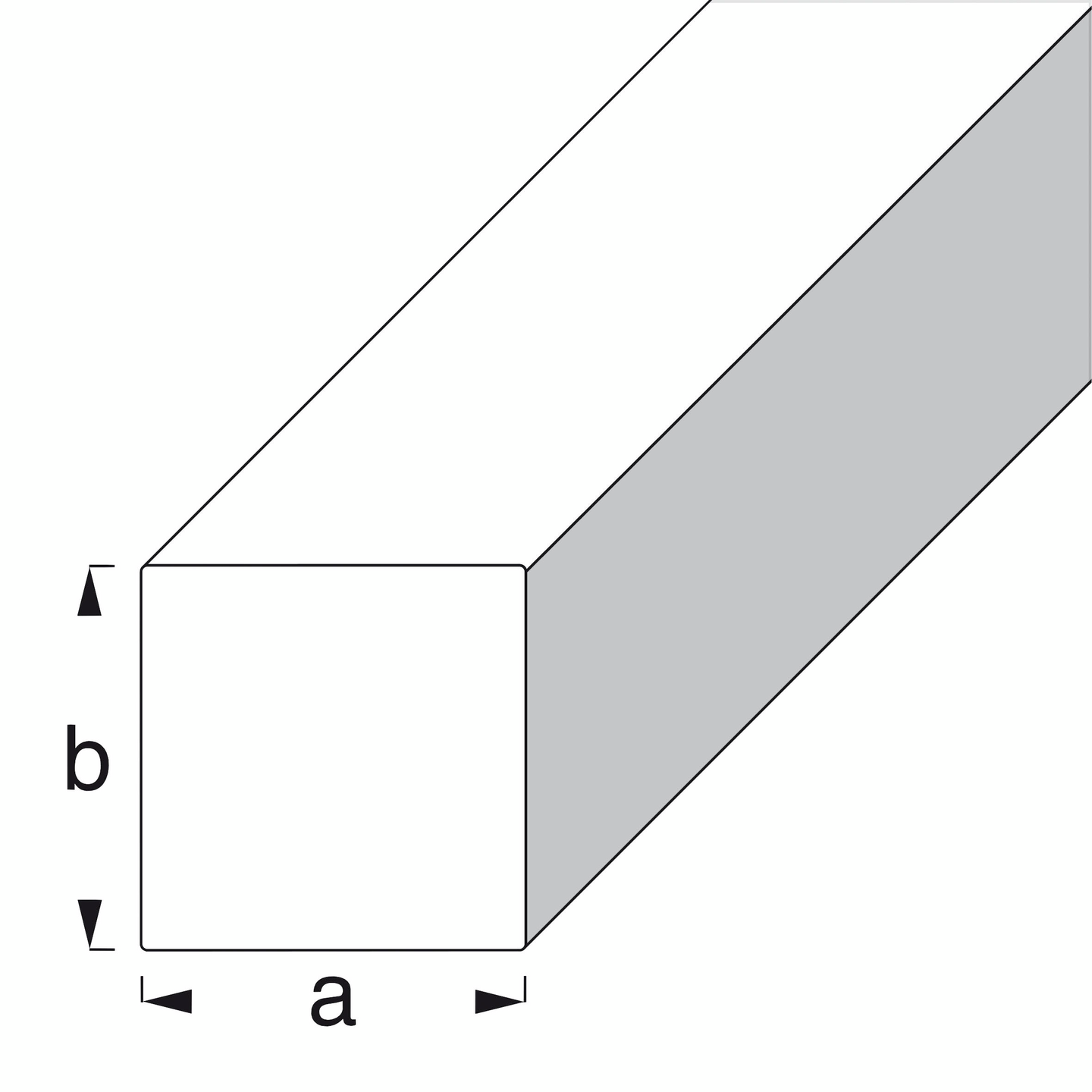 Neliötanko Alfer 6x6mm teräs 2m