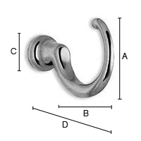 Pisarakoukku Beslagsboden 42mm B233 kiiltävä messinki