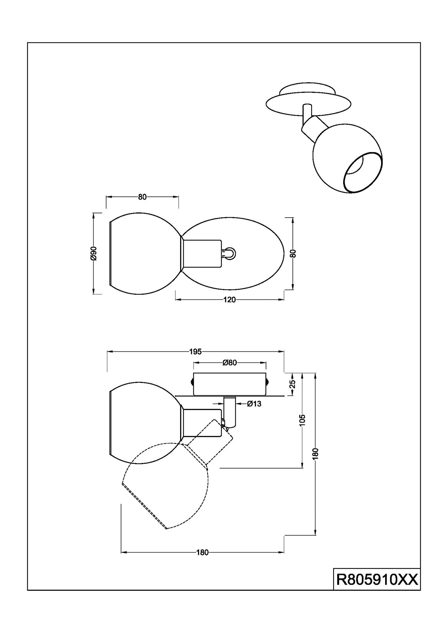 Spotti TRIO Brest E14 1-osainen kromi/savu