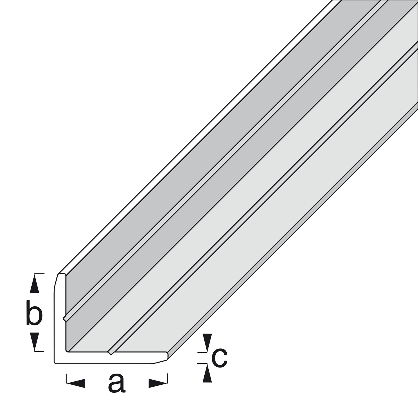 Kulmalista Alfer clampline 8x6x1,5mm eloksoitu alumiini 2m